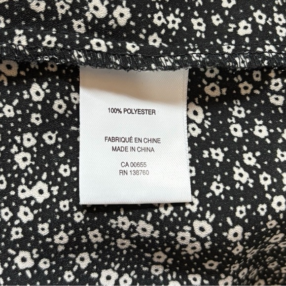 Reitmans, Blouse With Slit Neckline & Long Sleeves, 2X, Black, White - Picture 9 of 10